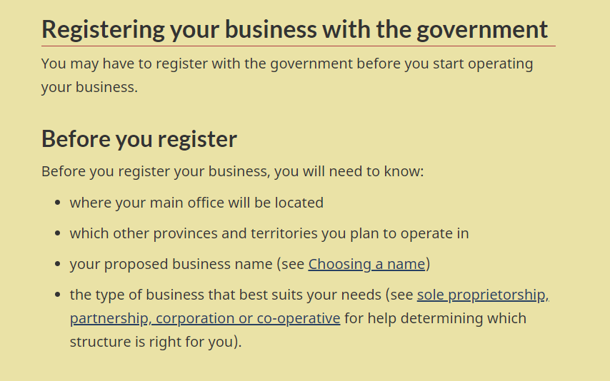 Registering your photography  business with the government