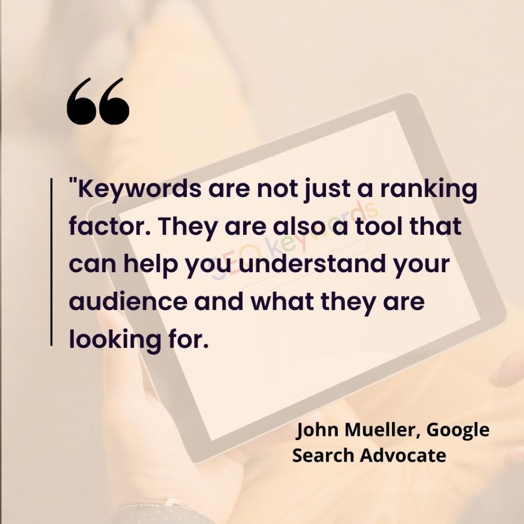 Keywords are not just a ranking factor.